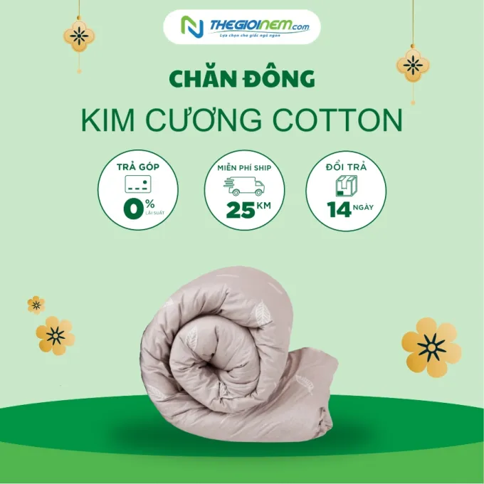 Chăn Đông Kim Cương Cotton Giảm Giá 40% Tại Thegioinem.com