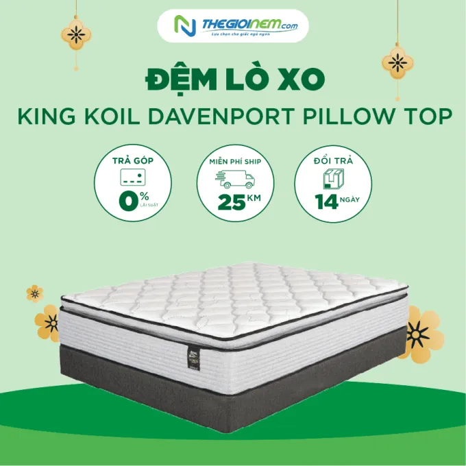 Đệm Lò Xo King Koil Davenport Pillow Top