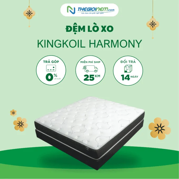 Đệm Lò Xo Kingkoil Harmony Giảm Giá 20% + Quà Tặng | Thegioinem.com