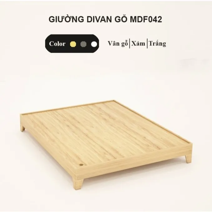 Giường Divan Gỗ Chân Thấp Tatana MDF042 thiết kế đơn giản, chắc chắn 