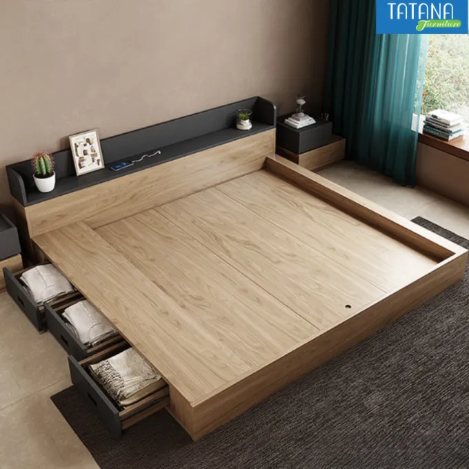 Giường gỗ Tatana MDF028 Ưu Đãi Hấp Dẫn Tại Thegioinem.com