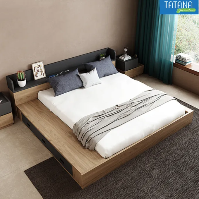 Giường gỗ Tatana MDF033 chất lượng bền lâu ưu đãi 15% tại Thegioinem.com