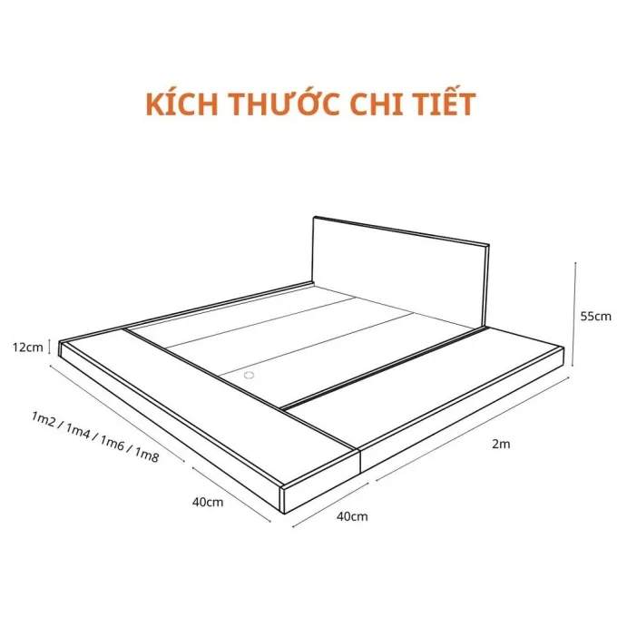 Giường Ngủ Bệt Tatami Mở Rộng MDF045 thiết kế nhỏ gọn, tiện lợi