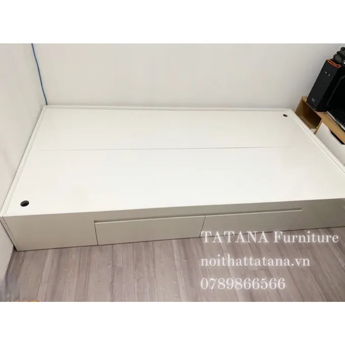 Giường ngủ gỗ ngăn kéo Tatana MDF041 thiết kế hiện đại, chất liệu gỗ MDF bền chắc 