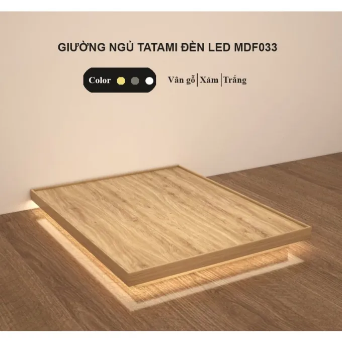 Giường ngủ Tatami đèn led MDF033 ưu đãi 20% tại Thế Giới Nệm 