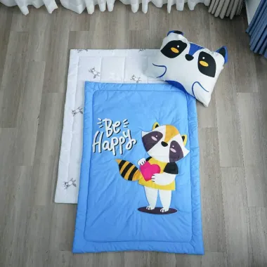 Bộ trải em bé Raccoon K-Bedding - Xanh đậm