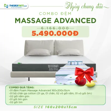 Combo 3: Đệm Massage Advanced + chăn ga + gối