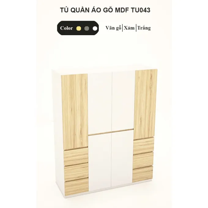 Tủ quần áo Tatana TU043 thiết kế hiện đại, sang trọng ưu đãi hấp dẫn tại Thế Giới Nệm 