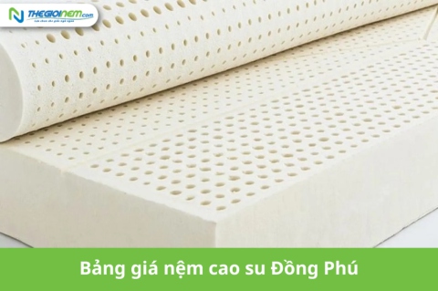 Bảng giá nệm cao su Đồng Phú khuyến mãi tại Thegioinem.com