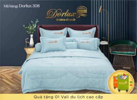 Bộ chăn ga Dorlux 308 Hàn Việt Hải giảm 25% + Quà| Thegioinem.com