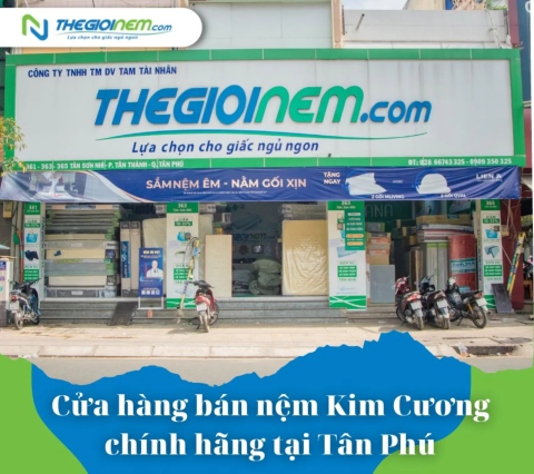 Cửa hàng bán nệm Kim Cương chính hãng tại Tân Phú