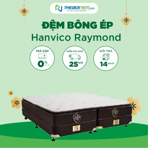 Đệm Bông Ép Hanvico Raymond Giảm 15% Kèm Quà Tặng Tại Thegioinem.com