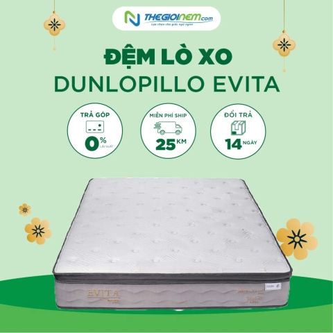 Đệm Lò Xo Dunlopillo Evita - NEW Giảm 20% + Combo Quà|Thegioinem.com