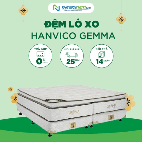 Đệm lò xo Hanvico Gemma Giảm 15% Tại Thegioinem.com