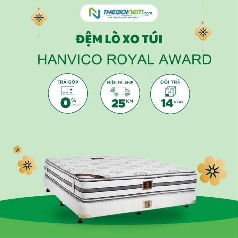 Đệm Lò Xo Hanvico Royal Award Giảm 15% Tại Thegioinem.com