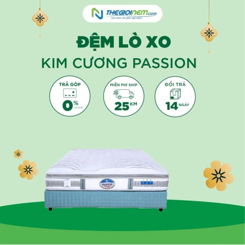 Đệm lò xo Kim Cương Passion Giảm Giá 25% + Quà Tại Thegioinem.com