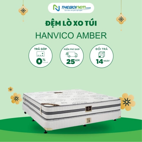 Đệm Lò Xo Túi Hanvico Amber Giảm 15% Tại Thegioinem.com