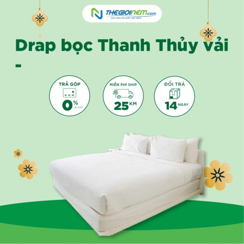 Ga bọc Thanh Thủy vải cotton trắng sọc