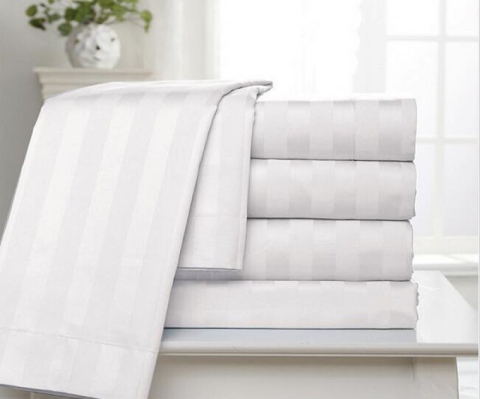 Ga giường khách sạn trắng sọc TATANA