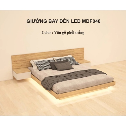 Giường bay đèn led kèm tab Tatana MDF040 giảm 20% tại Thế Giới Nệm