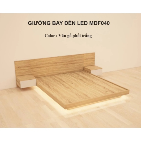 Giường bay đèn led kèm tab Tatana MDF040 giảm 20% tại Thế Giới Nệm 