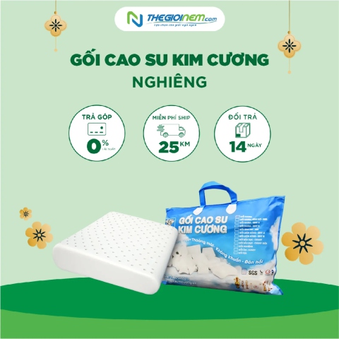 Gối Cao Su Kim Cương Nghiêng Giảm Giá 20% Tại Hệ Thống Thegioinem.com