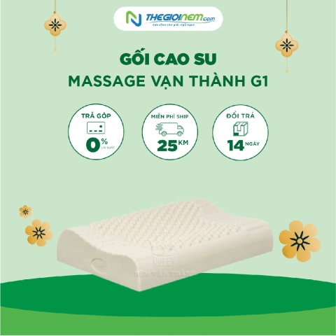 Gối cao su Massage Vạn Thành G1 Khuyến Mãi tại Thế Giới Nệm