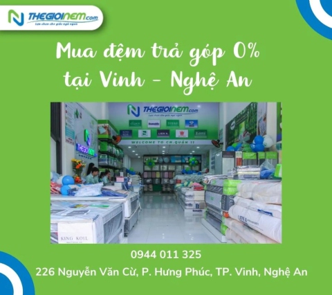 Mua đệm trả góp 0% tại Vinh - Nghệ An