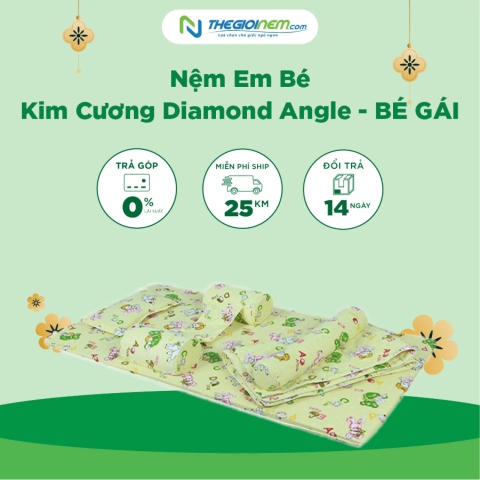 Nệm Cao Su Em Bé Kim Cương DIAMOND ANGEL- BÉ GÁI