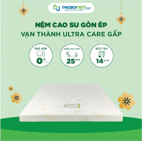 Nệm cao su gòn ép Ultra Care gấp khuyến mãi 15% tại Thế Giới Nệm