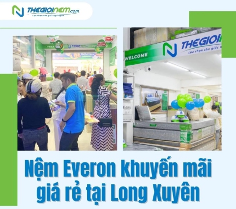 Nệm Everon khuyến mãi giá rẻ tại Long Xuyên