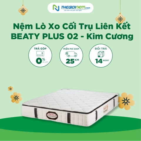 Nệm Lò Xo Cối Trụ Liên Kết BEATY PLUS 02 - Kim Cương  giảm giá 15%