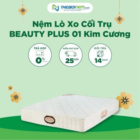 Nệm Lò Xo Cối Trụ BEAUTY PLUS 01 Kim Cương 