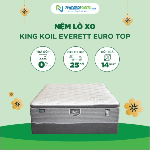 Nệm Lò Xo King Koil Everett Euro Top Khuyến Mãi 20% | Thegioinem.com