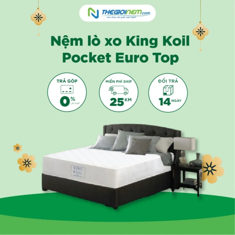 Nệm lò xo King Koil Pocket Euro Top khuyến mãi giá tốt | Thegioinem.com