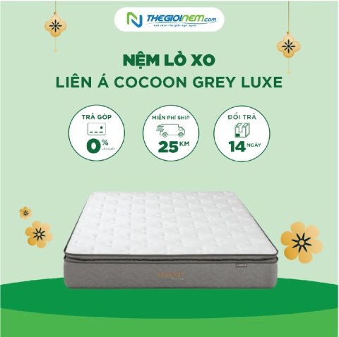 Nệm Lò Xo Túi Cocoon Grey Luxe Giảm 15% + Quà Tại Thegioinem.com