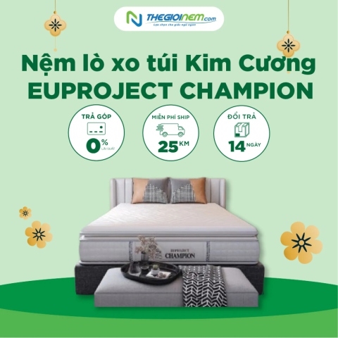 Nệm lò xo túi Kim Cương EUPROJECT CHAMPION