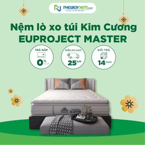 Nệm lò xo túi Kim Cương EUPROJECT MASTER | Nệm khách sạn giảm tới 20%