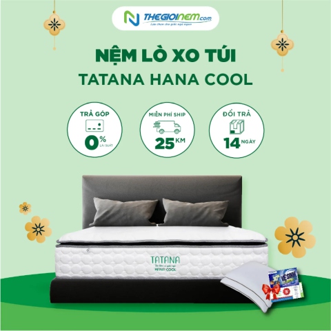 Nệm lò xo túi TATANA Hana Cool khuyến mãi hấp dẫn tại Thegioinem.com