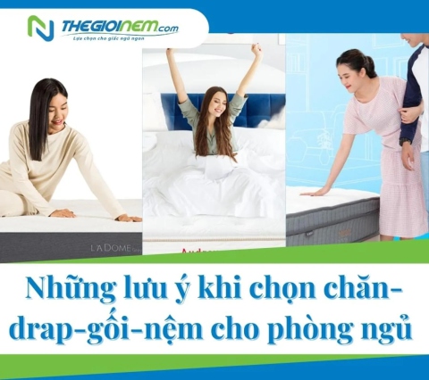 Những lưu ý khi chọn chăn-drap-gối-nệm cho phòng ngủ 