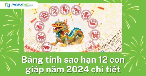 Bảng tính sao hạn 12 con giáp năm 2024 chi tiết