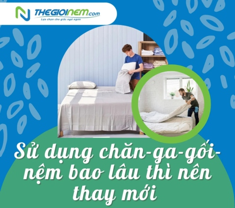 Sử dụng chăn-ga-gối-nệm bao lâu thì nên thay mới 