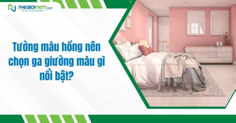 Tường màu hồng nên chọn ga giường màu gì nổi bật?