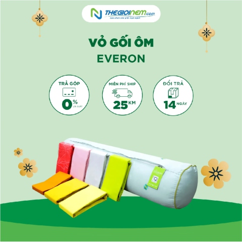 Vỏ gối ôm Everon khuyến mãi 70% tại Thế Giới Nệm