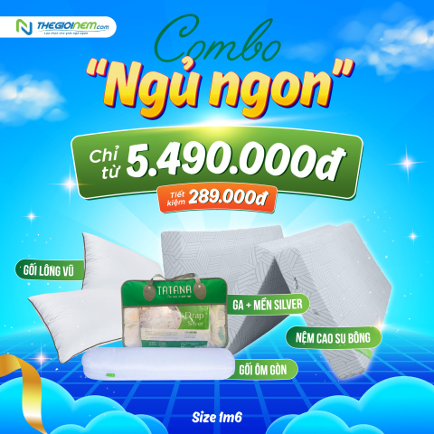 Combo Ngủ Ngon - Trọn Bộ Nệm, Ga, Gối Giá Siêu Hời