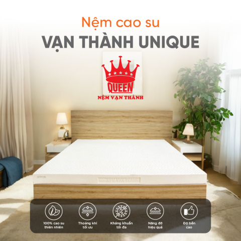 Nệm Cao Su Thiên Nhiên Vạn Thành UNIQUE Ưu Đãi 15% Tại Thegioinem.com