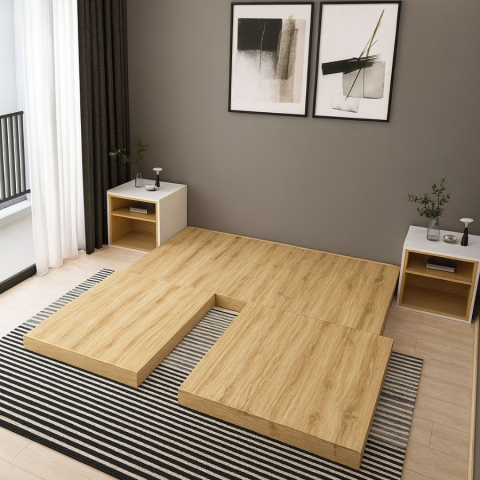 Giường Ngủ Gỗ Khối Hộp Tatana MDF056 Giảm 20% | Thế Giới Nệm