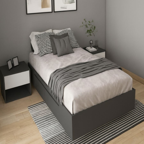 Giường ngủ gỗ ngăn kéo Tatana MDF041 thiết kế hiện đại, chất liệu gỗ MDF bền chắc