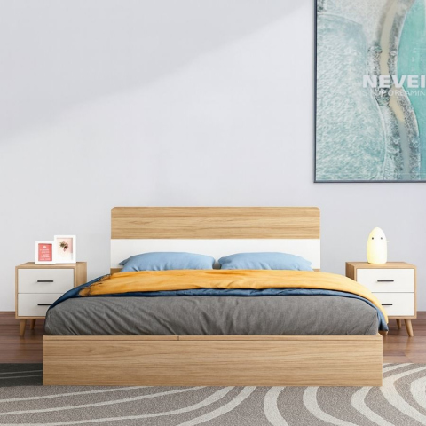 Giường gỗ Nhật ngăn kéo Tatana MDF032 sang trọng, bền bỉ ưu đãi hấp dẫn 15% tại Thegioinem.com
