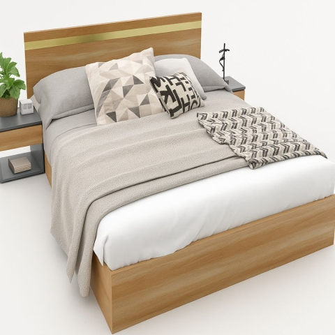 Giường gỗ Tatana MDF015 Giảm Giá tại Thegioinem.com